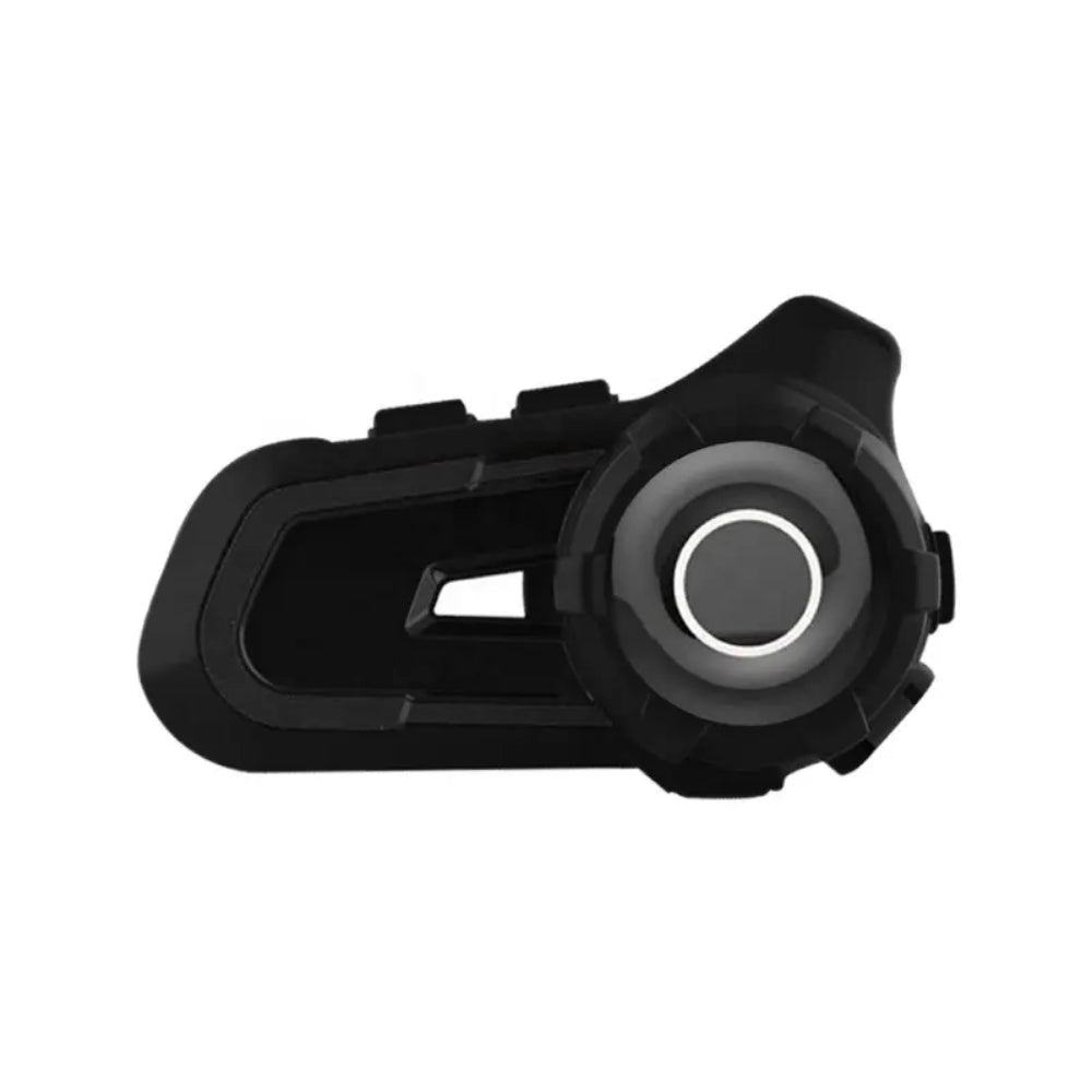 Vista frontale del modulo centrale dell’interfono Zazzamilo S2 per casco moto, con pulsante multifunzione