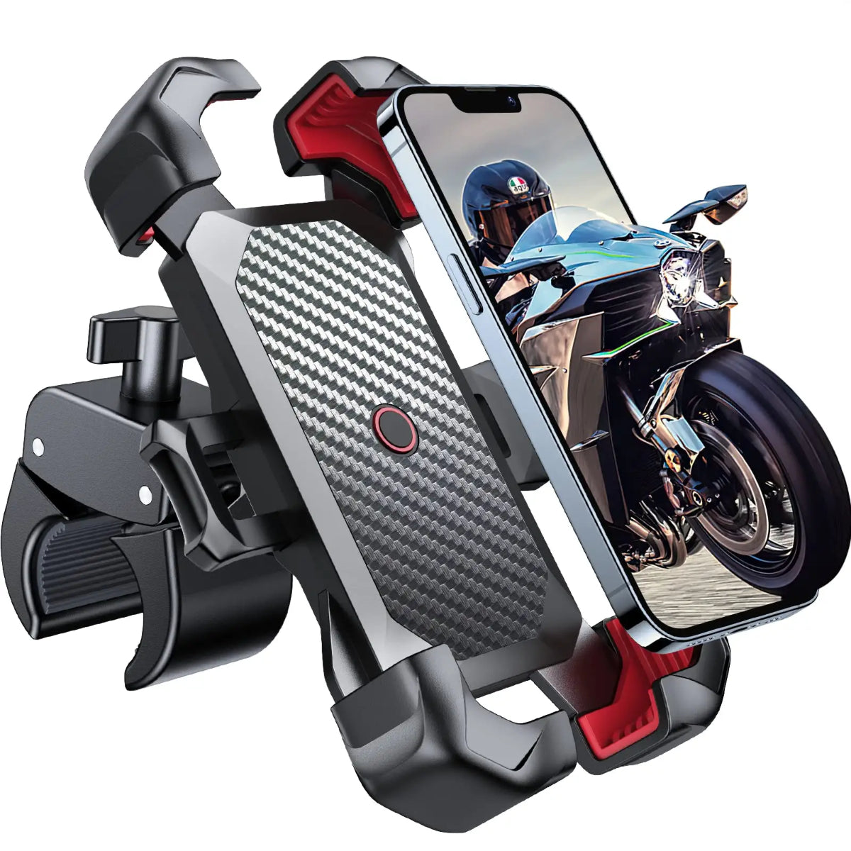 Supporto Zazzamilo per smartphone su moto, aggancio sicuro al manubrio con vit