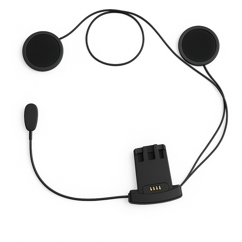 Base microfono filare piatto, auricolari Zazzamilo per caschi integrali